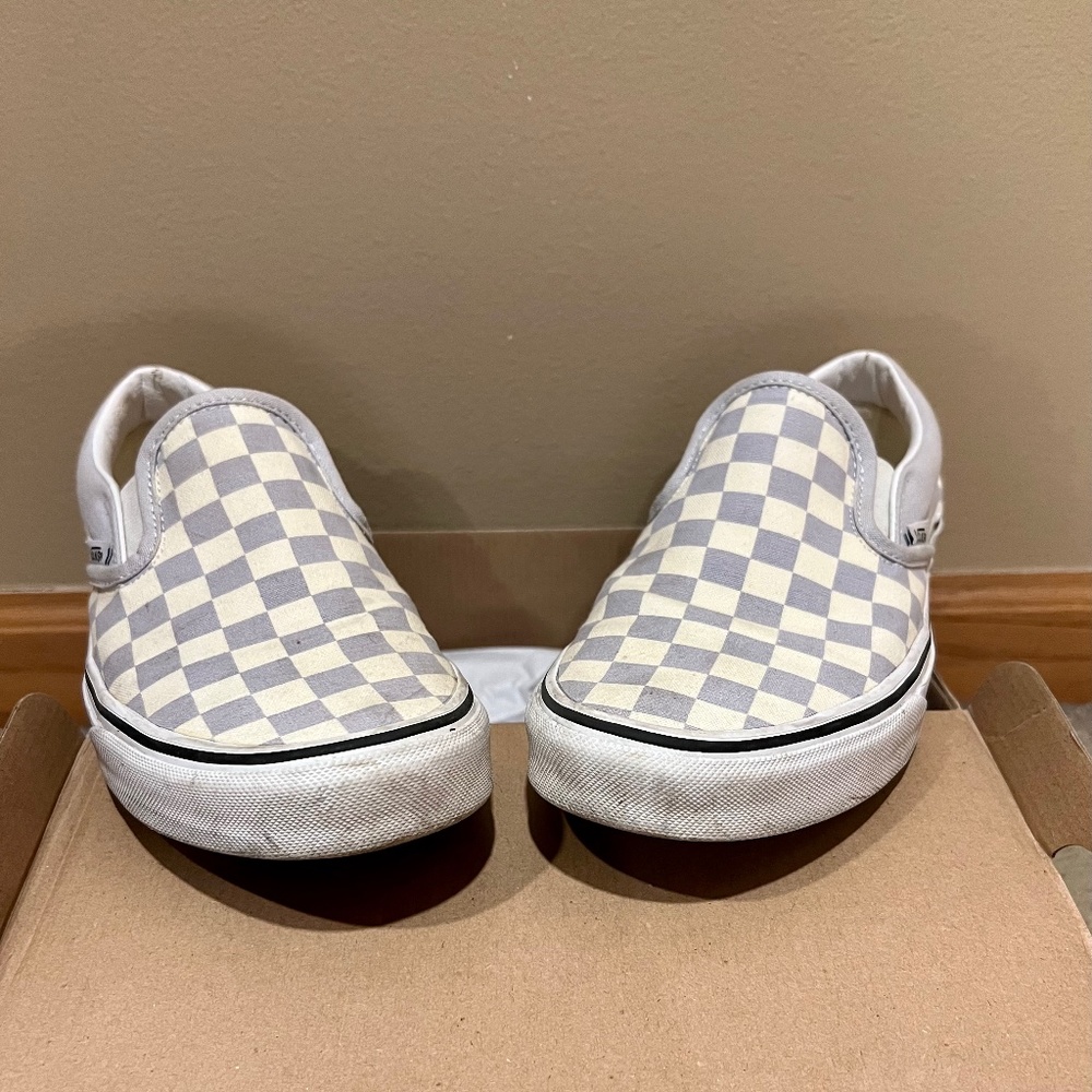 Grey checkered Vans